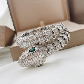 2023Bvlgari Serpenti Snake Bracelet 18k Platinum Diamond