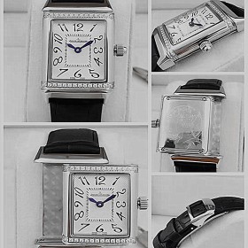 Jaeger-Lecoultre Reverso White Dial with Number Marking-Leather Strap Lady Size